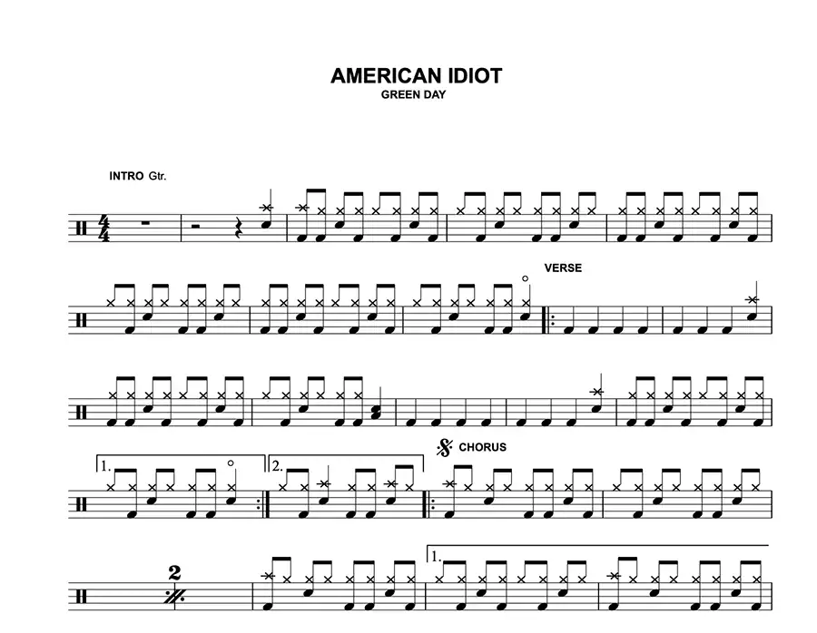 Greenday American Idiot Drum transcription